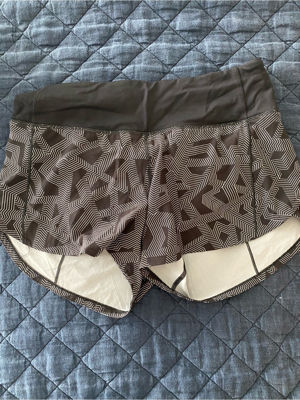 lululemon athletica Black Geometric Athletic Shorts
